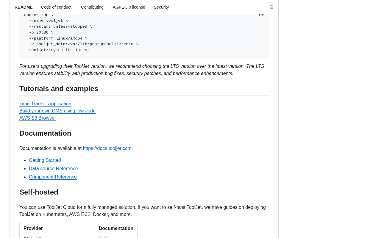 github source: ToolJet/ToolJet: ToolJet is the open-source foundation of ToolJet AI - the enterprise app generation