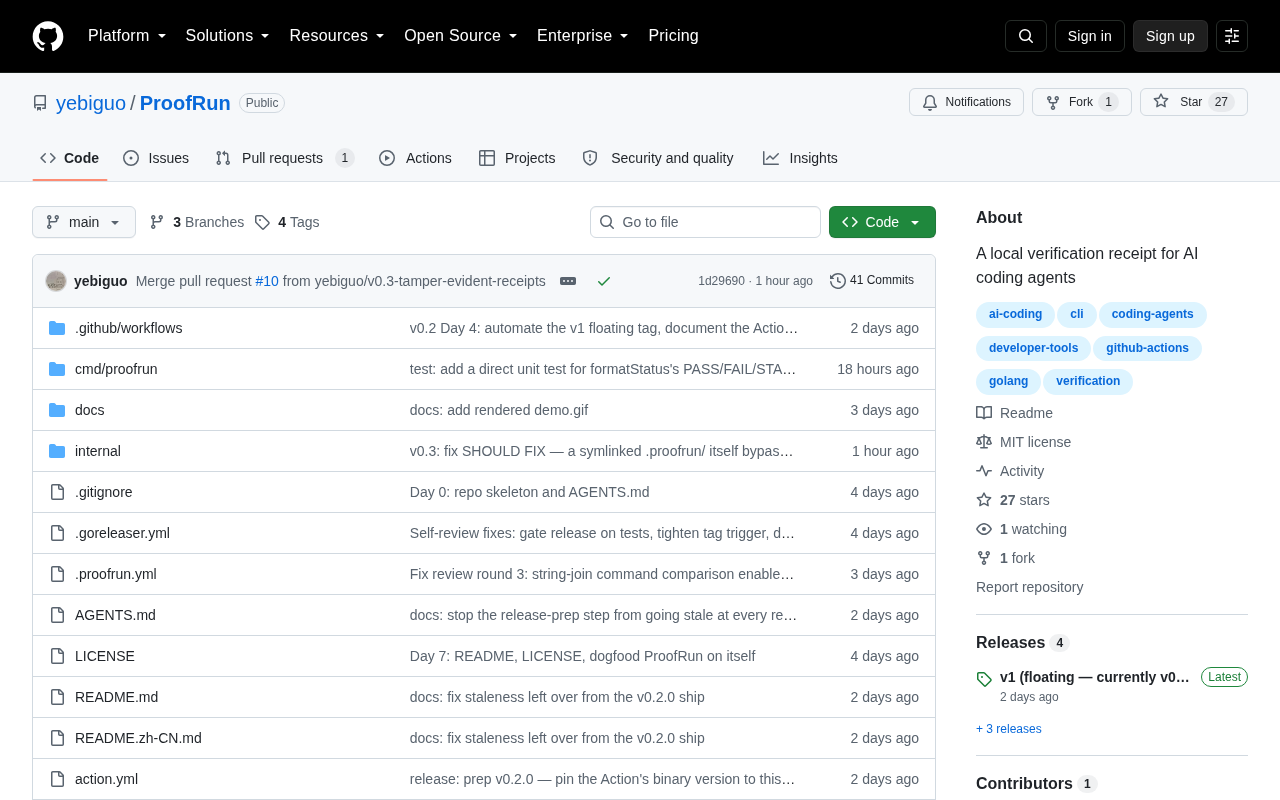 ProofRun: Local Verification Receipts for AI Coding Agents