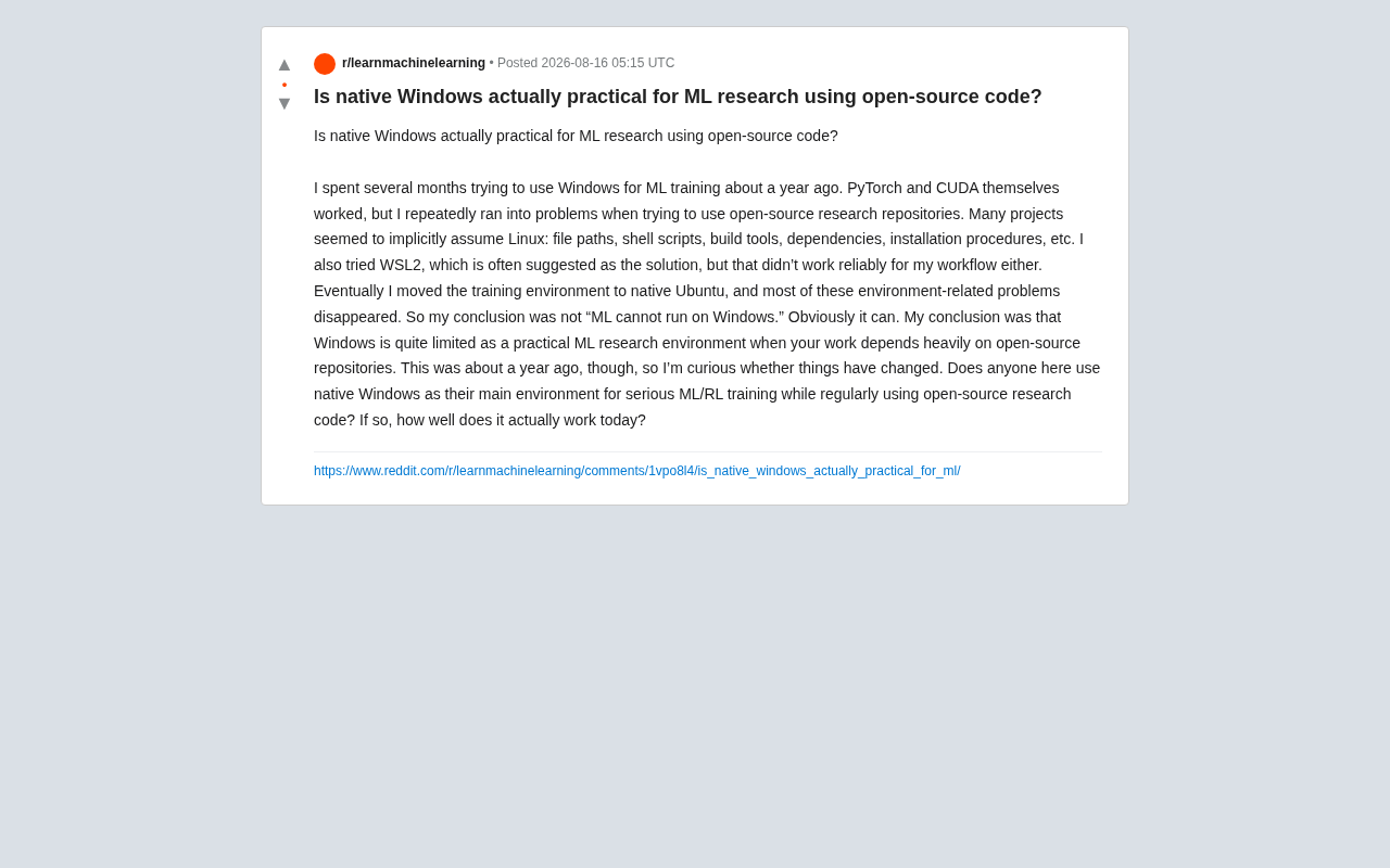 Windows做机器学习研究的隐性壁垒与解决方案