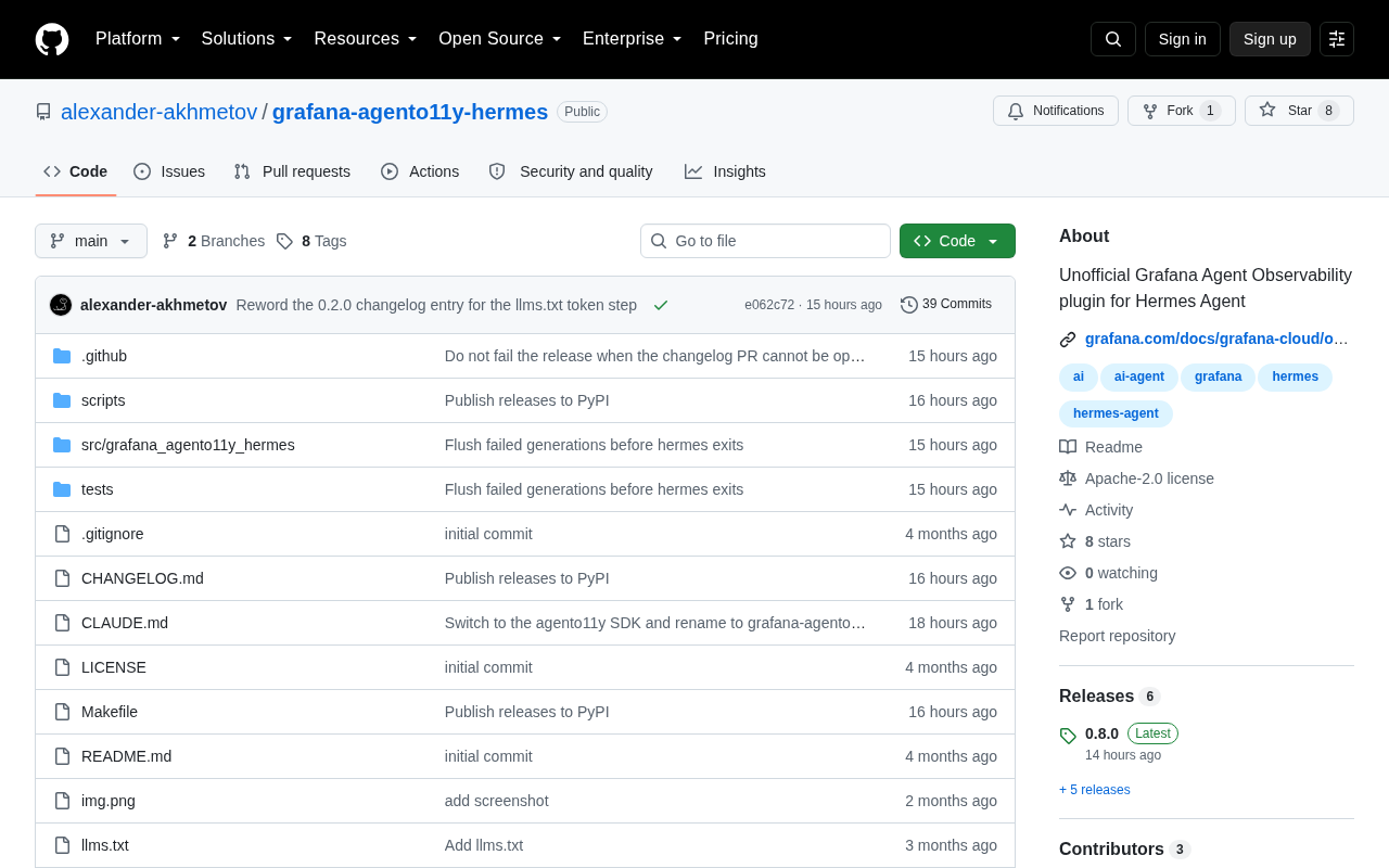 Hermes Agent 接入 Grafana:AI 智能体可观测性实践指南