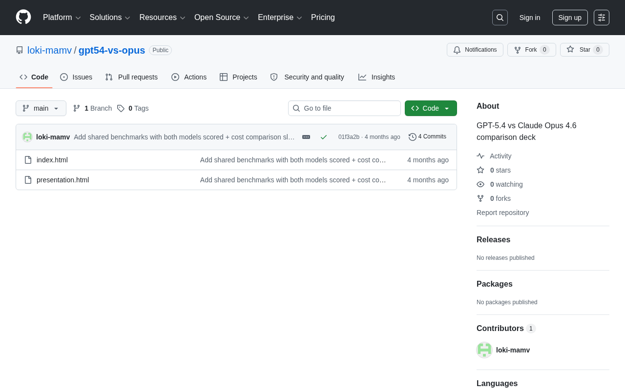 GitHub项目速览:GPT-5.4与Claude Opus 4.6对比资料的价值几何
