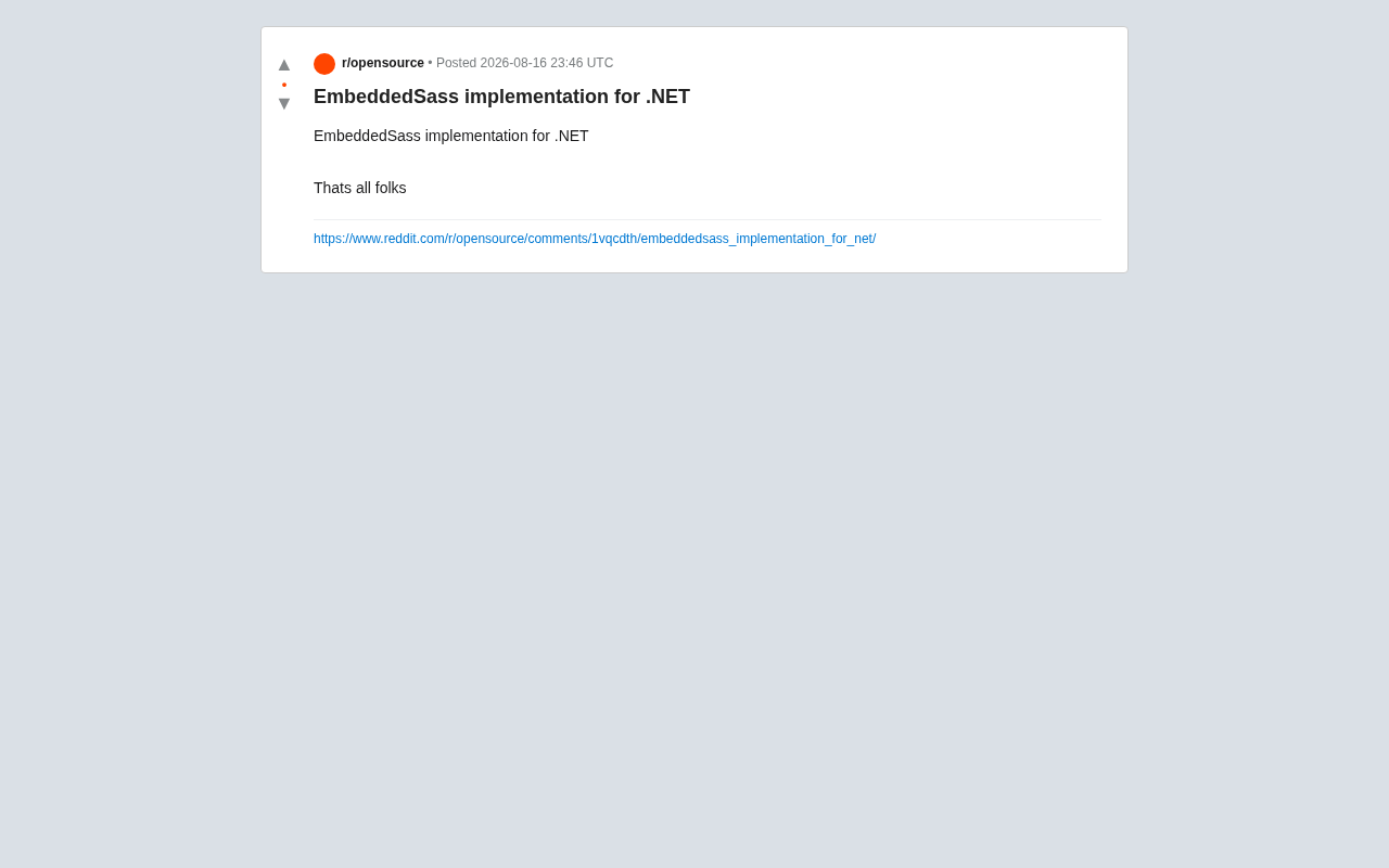 EmbeddedSass for .NET:告别Node.js依赖的Sass编译方案
