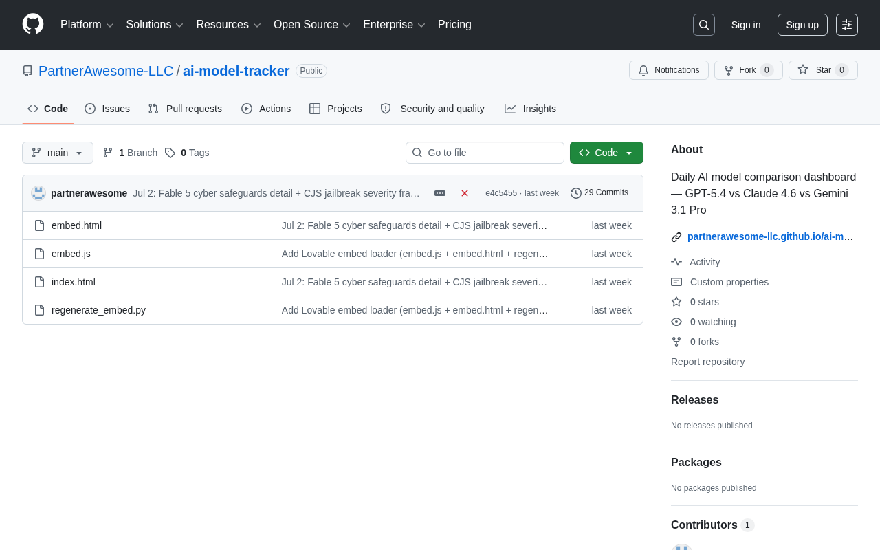 AI Model Comparison Dashboard Project Overview: Daily Tracking for GPT/Claude/Gemini
