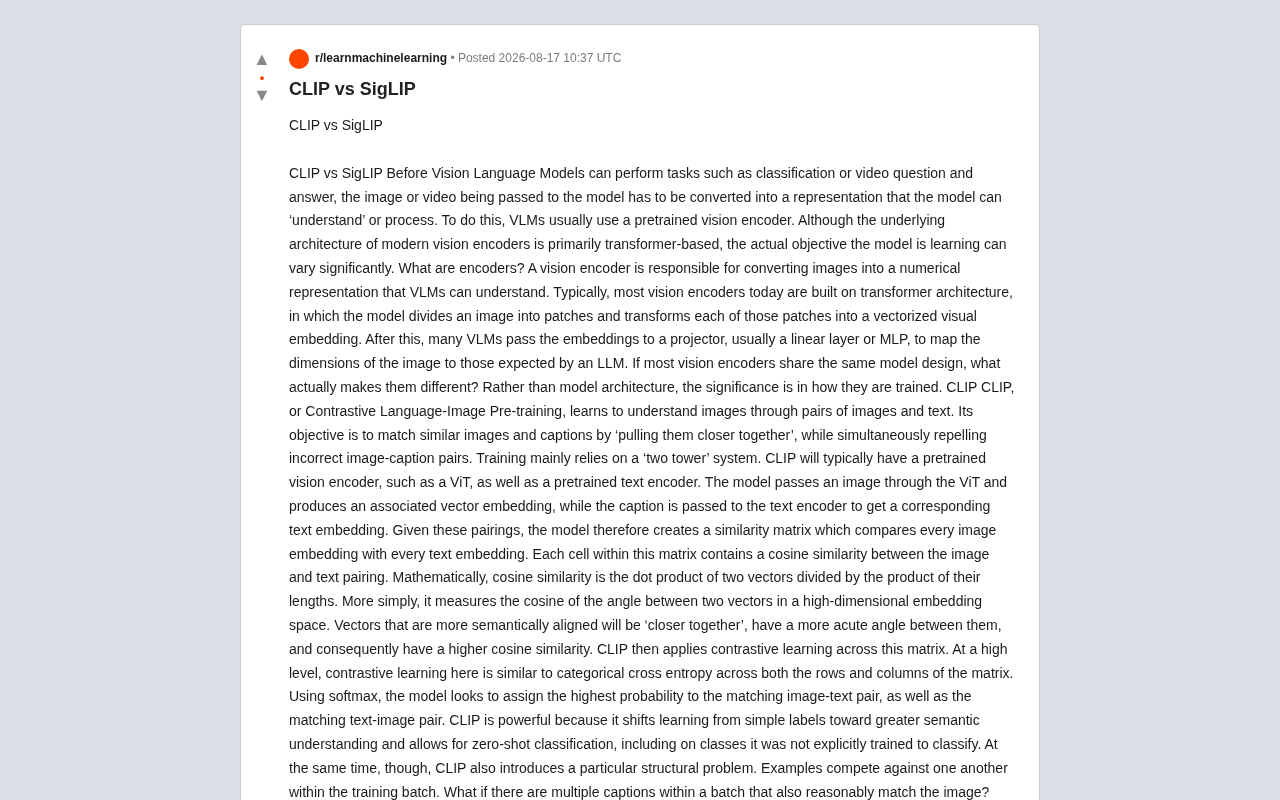 CLIP与SigLIP对比:视觉编码器训练范式的核心差异解析