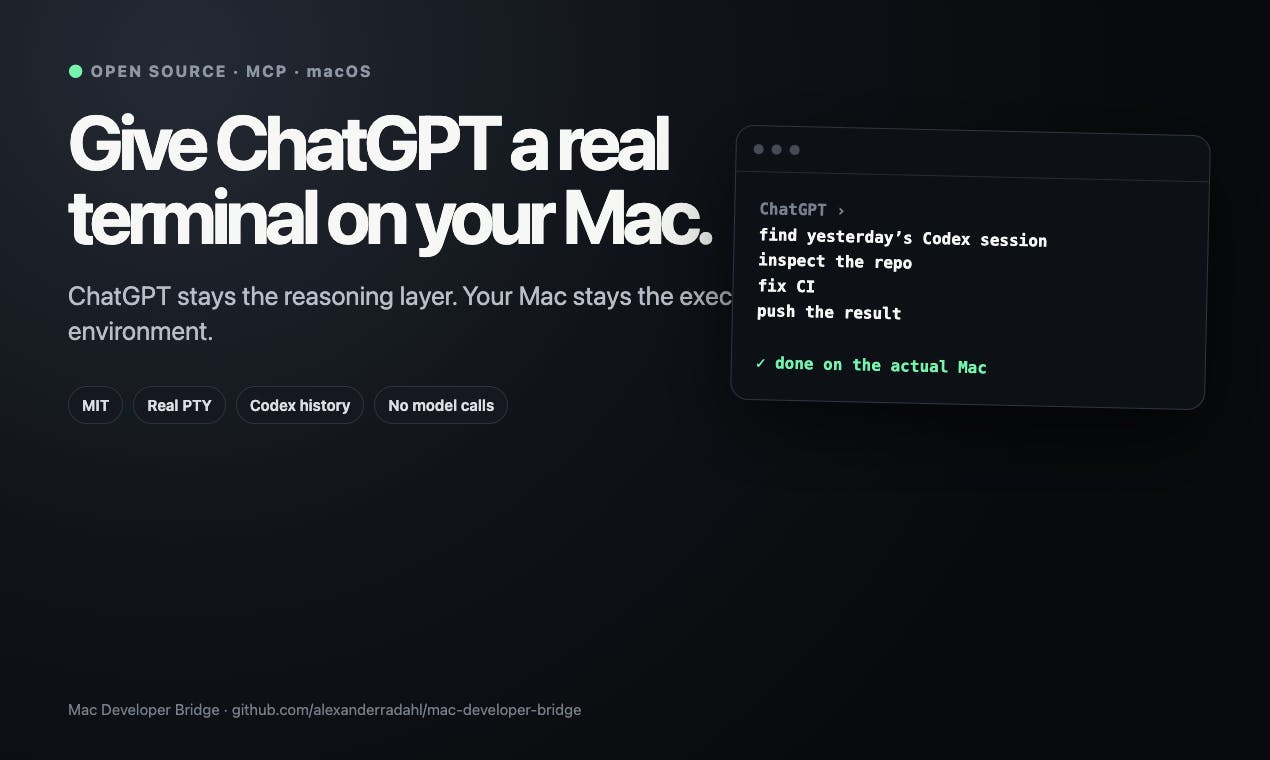 Mac Developer Bridge: An Open-Source MCP Tool That Lets ChatGPT Directly Control Your Mac Terminal