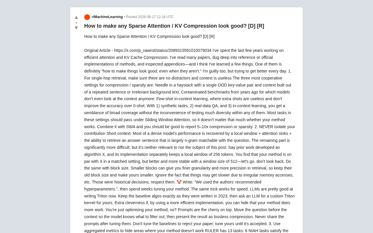 How Sparse Attention Papers Sugarcoat Their Results: Four Common Tricks Exposed