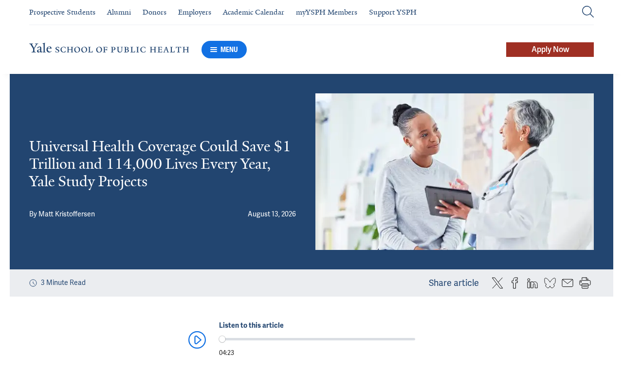 U.S. Universal Healthcare Study: Could Save $1 Trillion Annually and 114,000 Lives