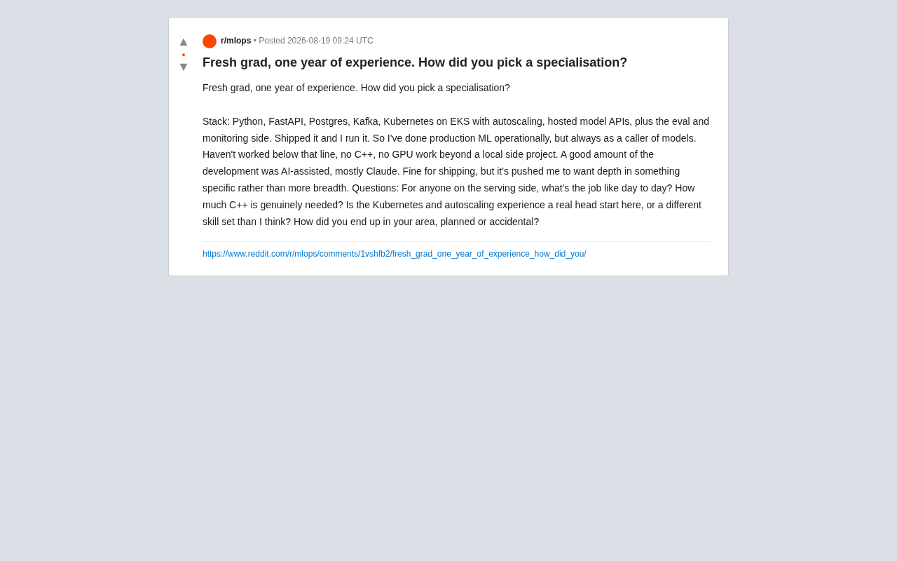 How Should New Graduates Choose a Technical Specialization? Starting from ML Engineering Practice