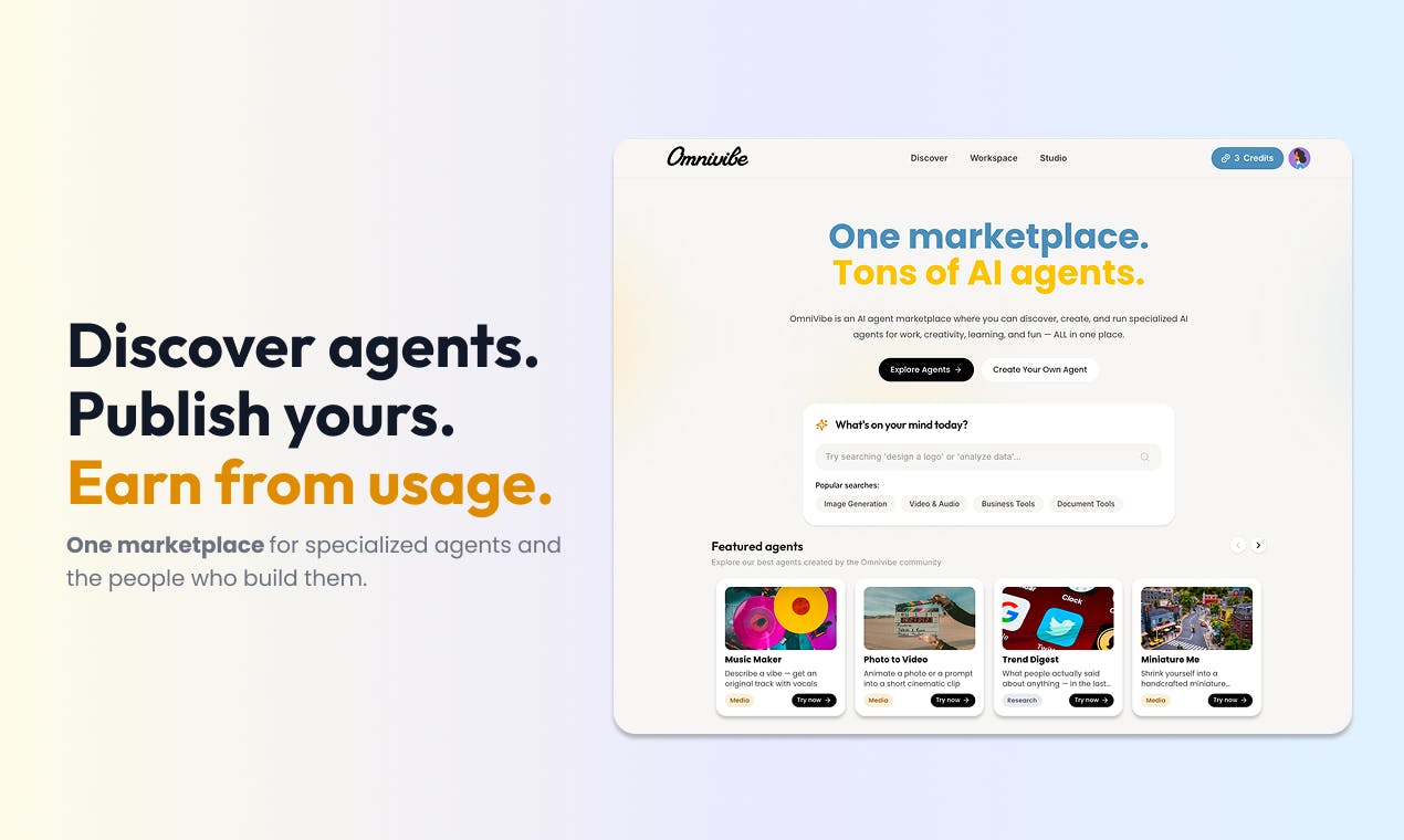 OmniVibe: Deep Dive into the AI Agent Creator Economy Marketplace