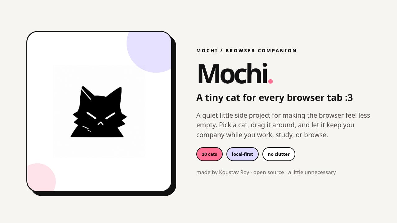 Mochi: A Chrome Extension That Puts a Pixel Cat in Your Browser Tabs