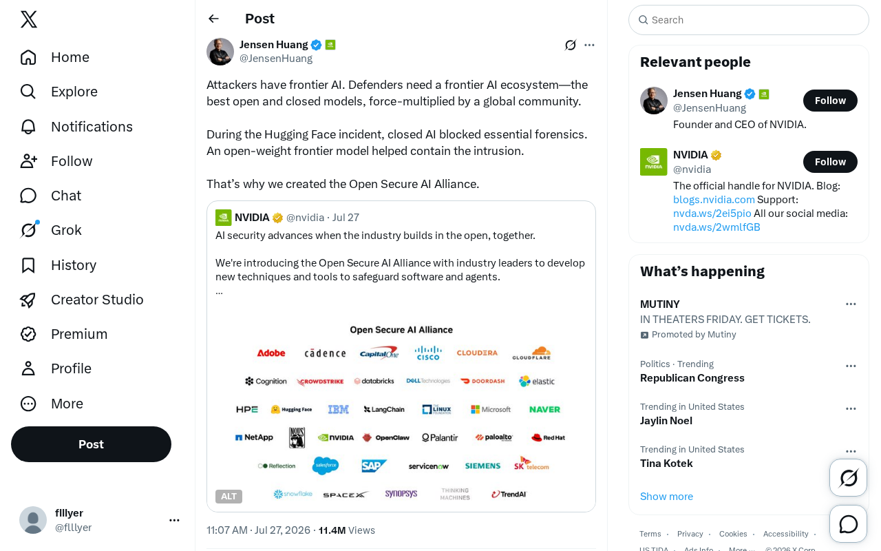 Open Secure AI Alliance: Why Defenders Need a Frontier AI Ecosystem to Counter Emerging Threats