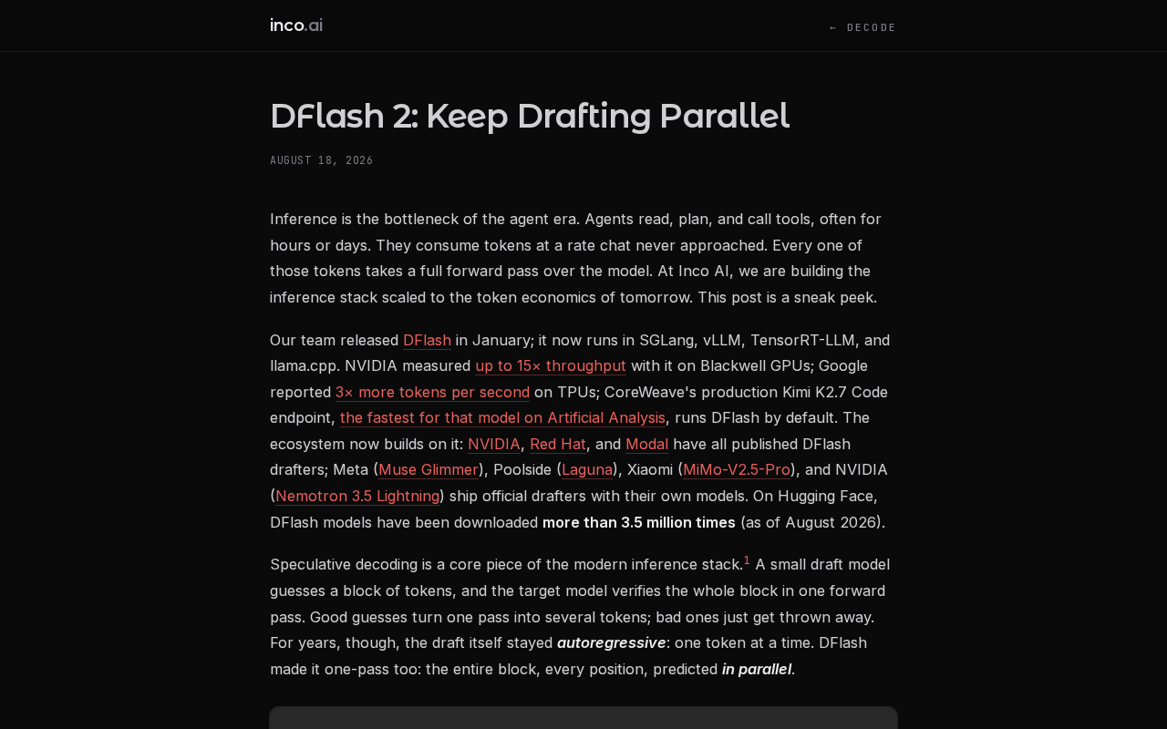 DFlash 2:并行草稿解码如何加速大模型推理