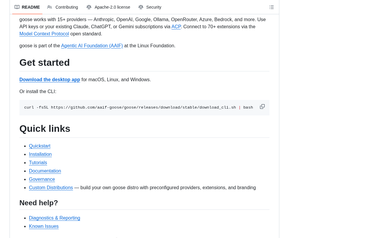 Goose feature overview
