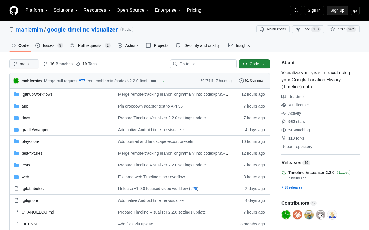 Google Timeline Visualizer: Turn Your Google Location History into Annual Travel Maps