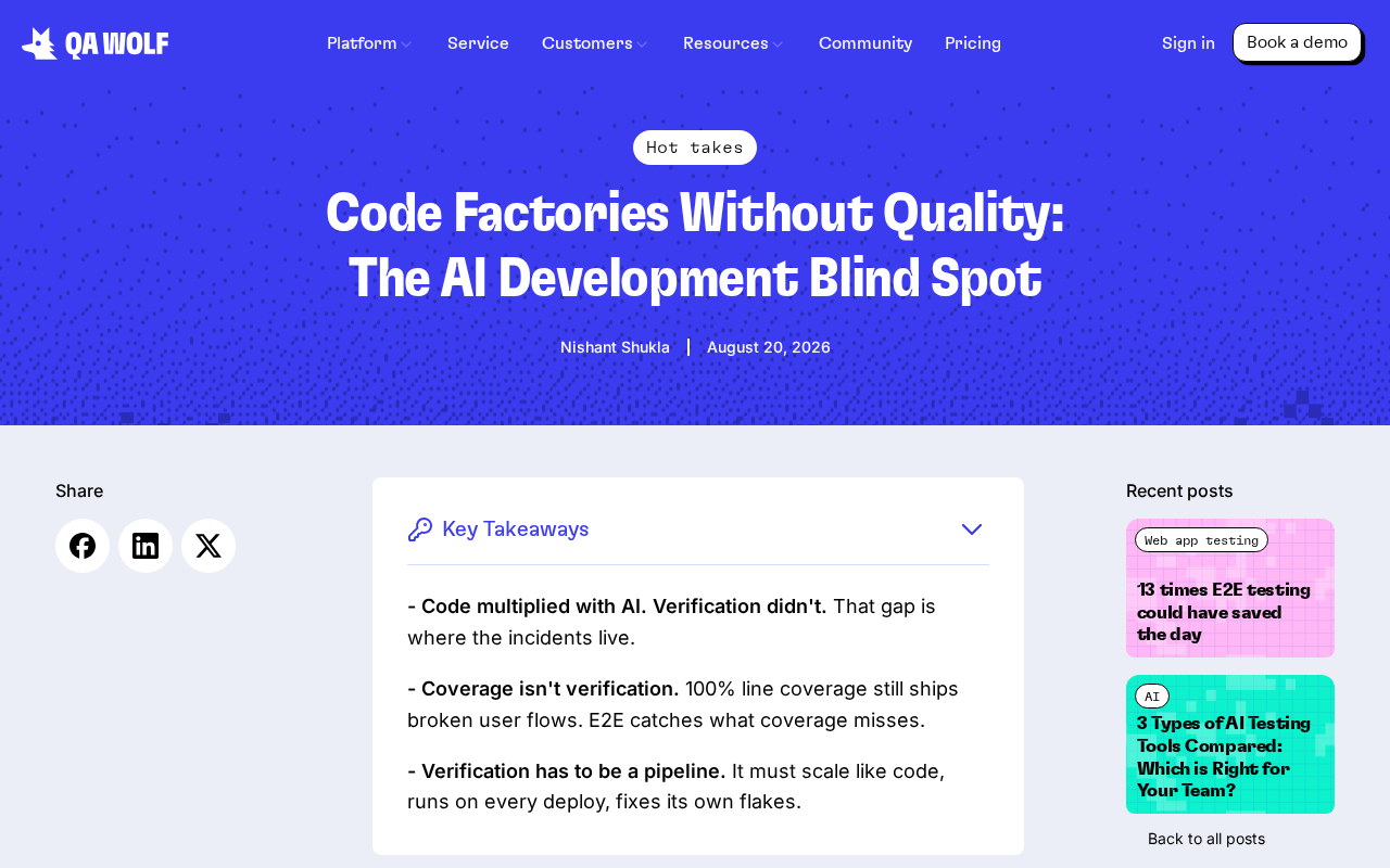 The Blind Spot of AI Code Factories: The Quality Crisis Behind the Speed