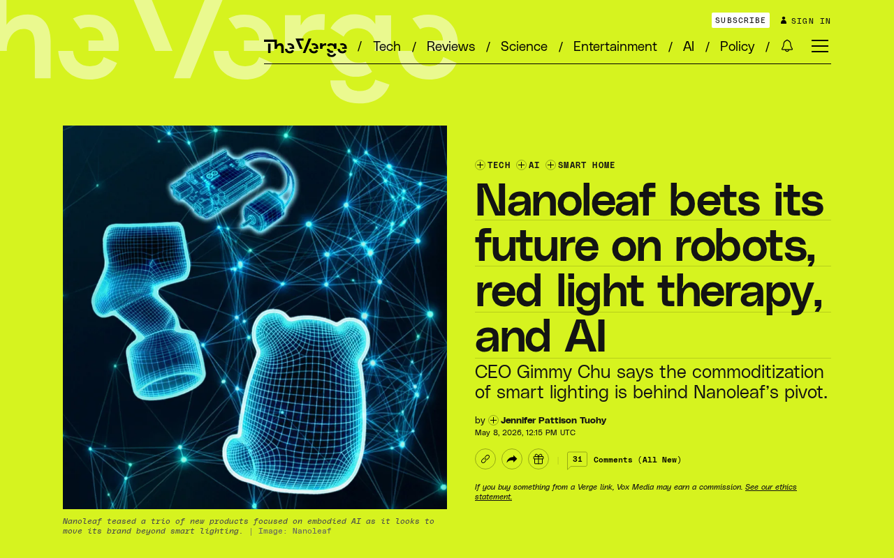 Nanoleaf's Pivot: Betting on Robotics, Red Light Therapy, and AI to Reinvent Smart Lighting