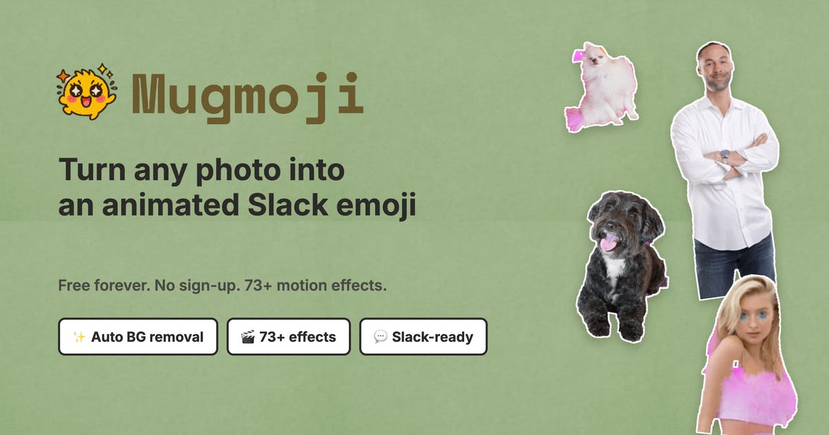 Mugmoji:免费在线工具一键把照片变成动态Slack表情