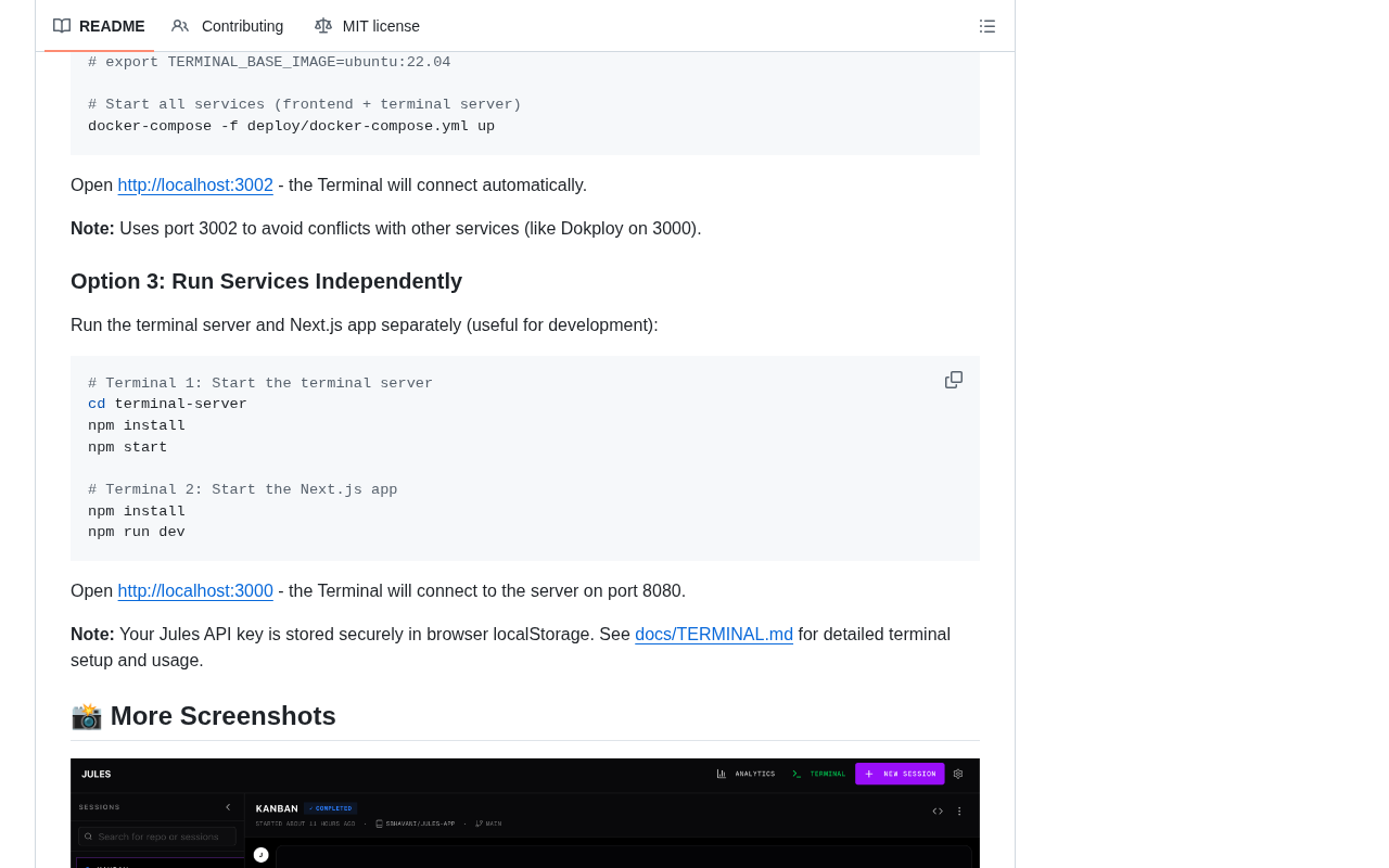 jules-app interface screenshot