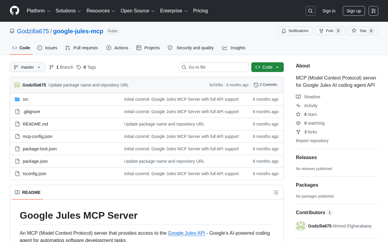 google-jules-mcp:连接Google Jules编码智能体的MCP服务器