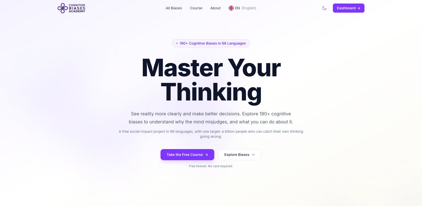 Cognitive Biases Academy: A Free Platform for Learning About 190+ Mental Traps