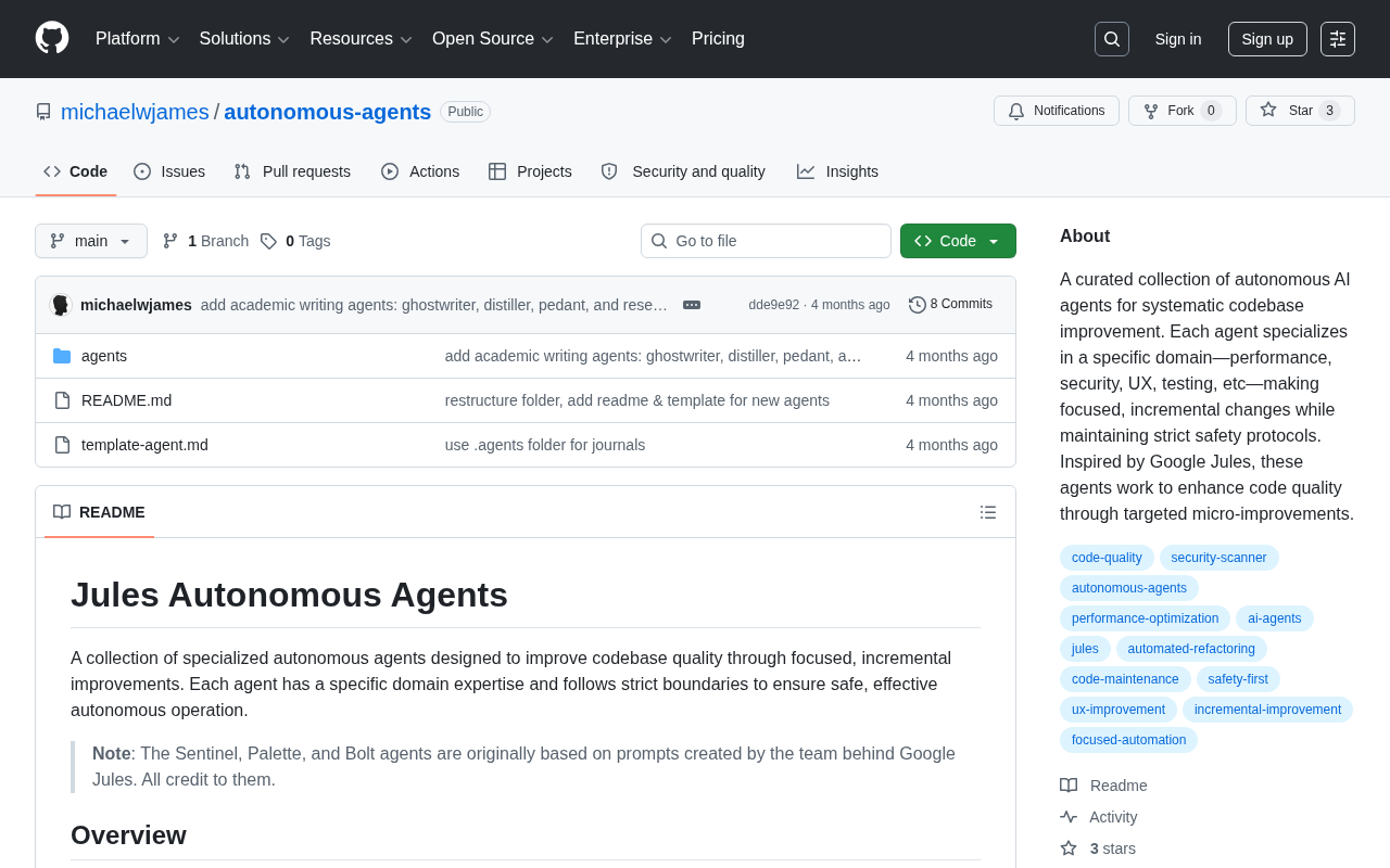 autonomous-agents:面向代码库优化的自治AI智能体集合