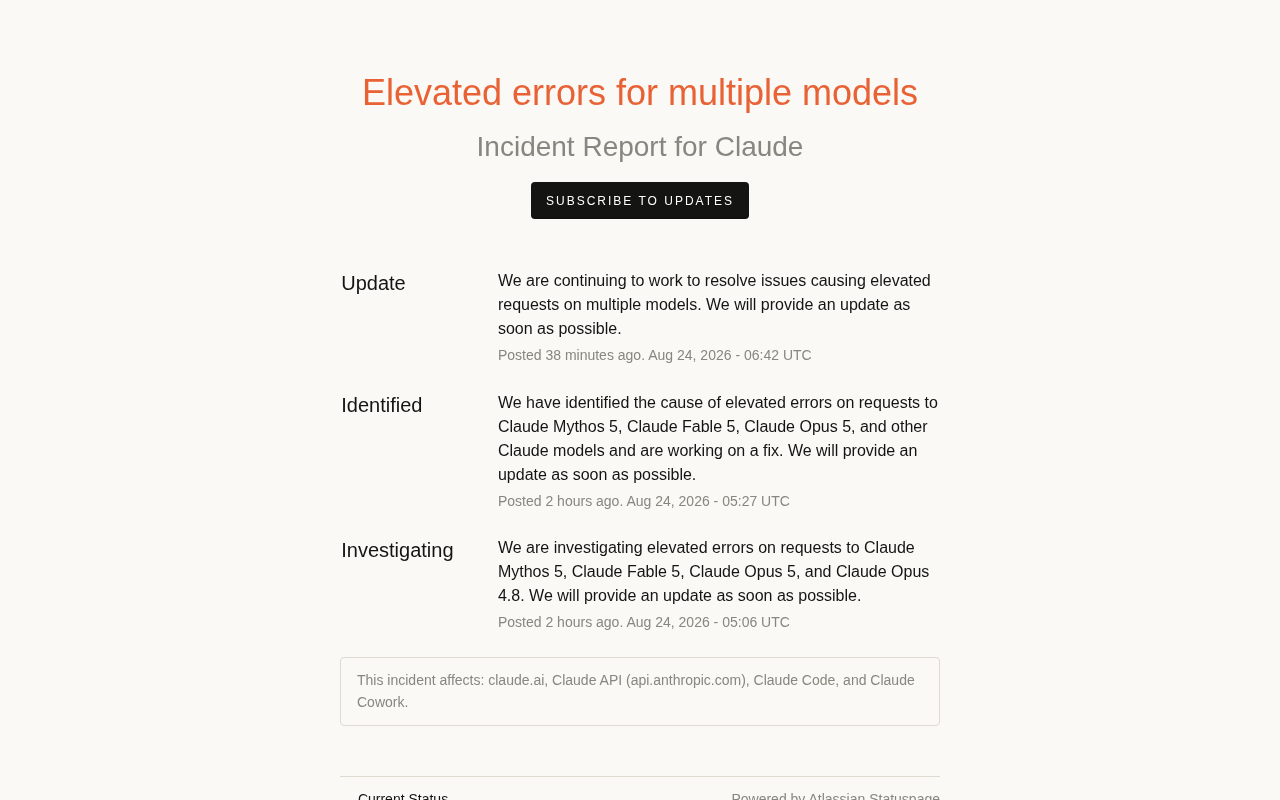 Multiple Model Service Outages: AI Infrastructure Reliability Under Scrutiny
