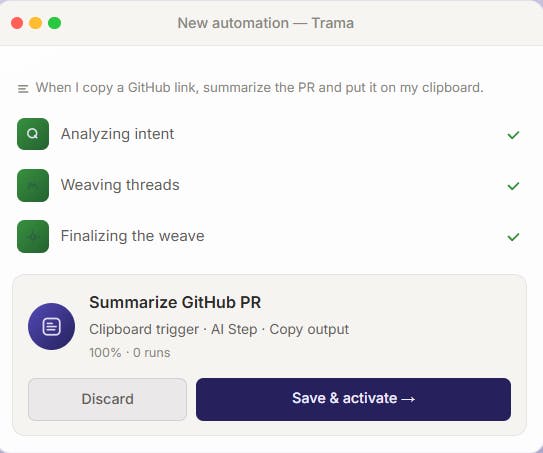 Trama:用自然语言创建Mac原生自动化的AI Agent工具