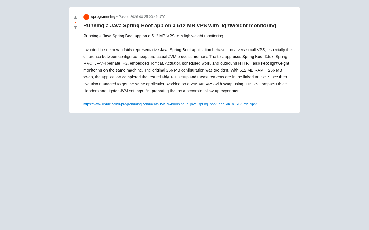 512MB小内存VPS跑Spring Boot实战调优指南