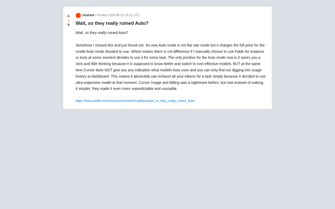 Cursor Auto Mode Drops Flat Rate for Pay-per-Use Billing, Developer Community Erupts