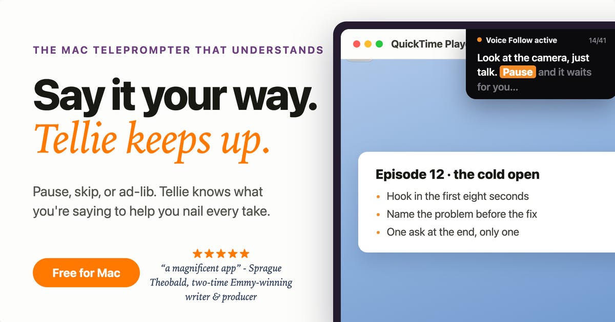 Tellie Prompter 1.5 Review: An AI Teleprompter That Follows Your Rhythm
