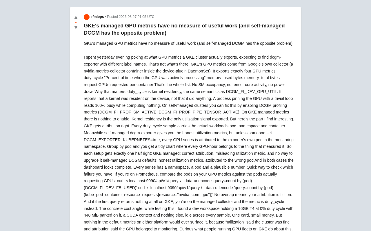 GKE GPU Monitoring Blind Spots: Misleading Utilization Metrics and Attribution Errors — A Deep Dive