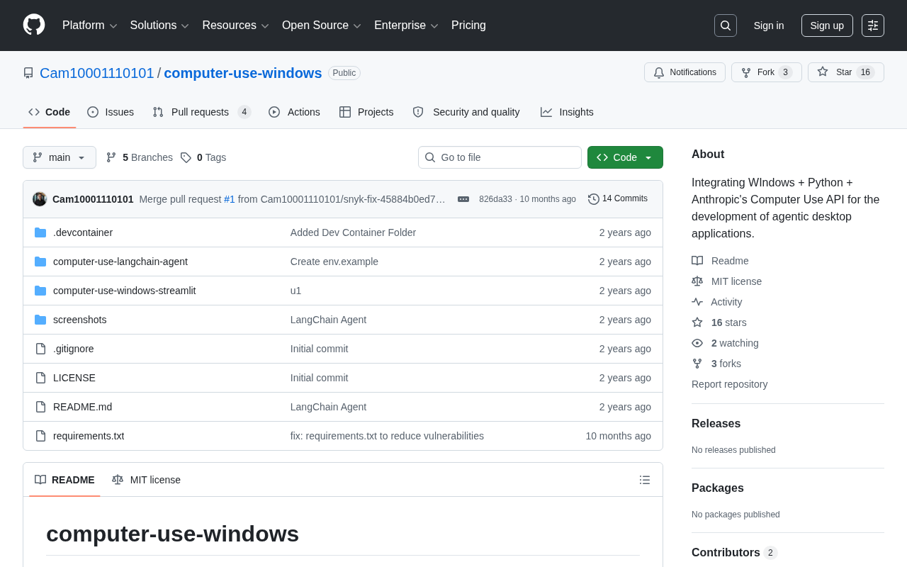 computer-use-windows: An Open-Source Framework for Building AI Desktop Agents on Windows