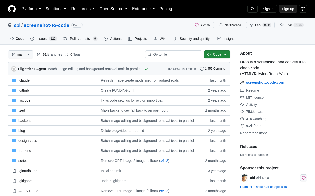 screenshot-to-code: The Open-Source AI Tool That Turns Screenshots into Frontend Code Instantly