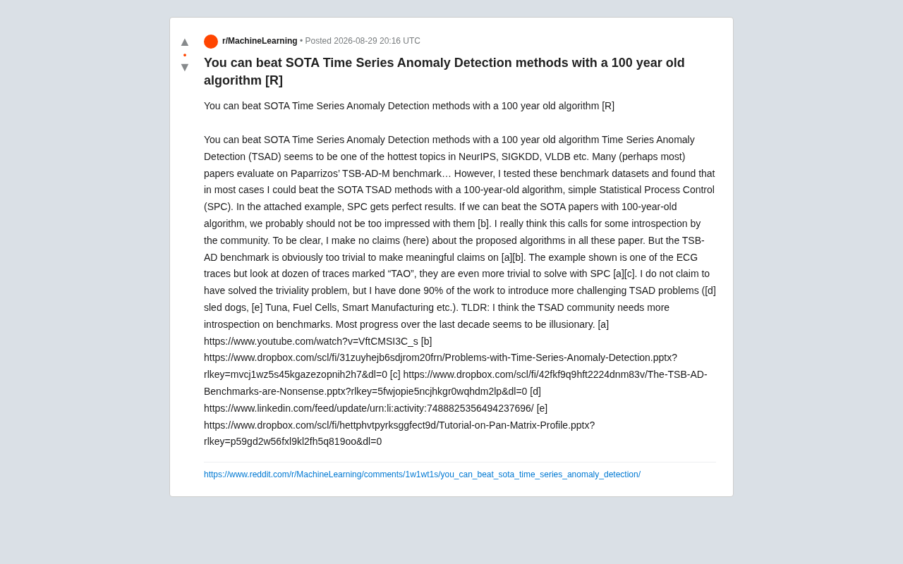 Century-Old Algorithm Beats SOTA: Have Time Series Anomaly Detection Benchmarks Become Obsolete?