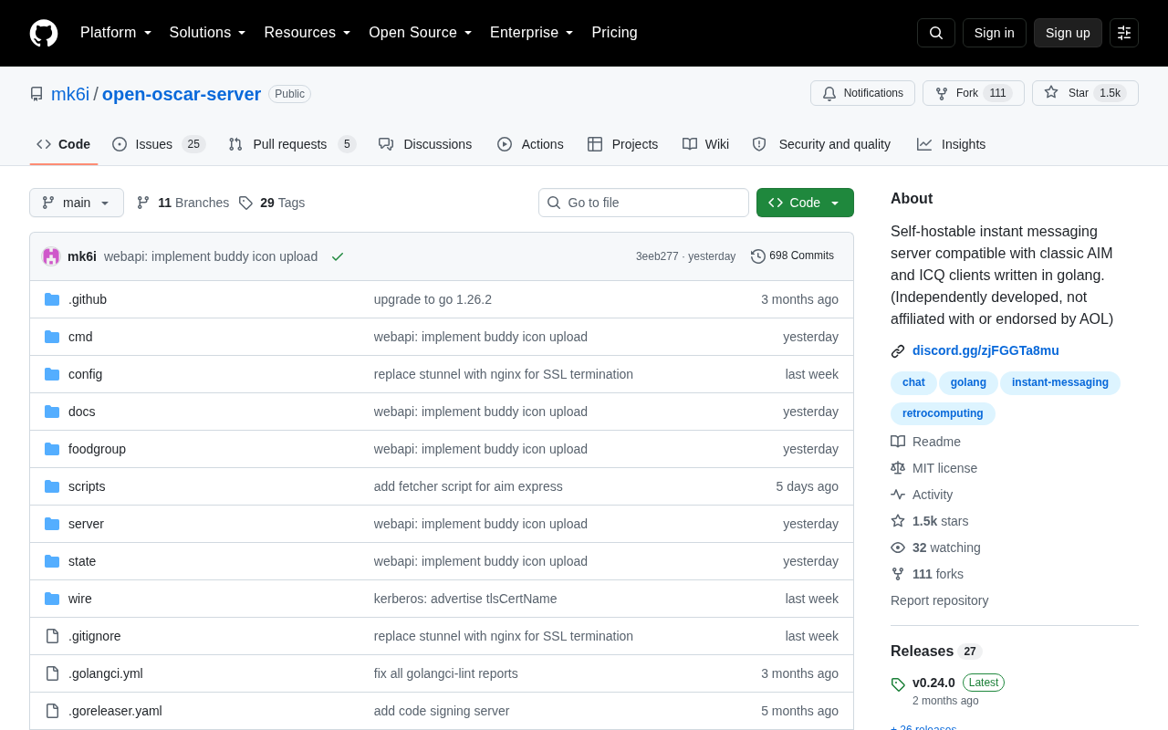 Open Oscar Server: The Open-Source IM Server Resurrecting AIM and ICQ