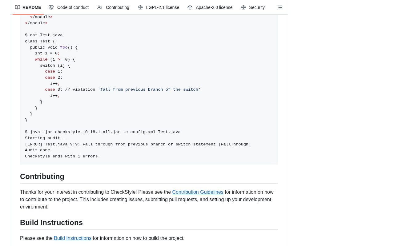 Checkstyle Usage Example