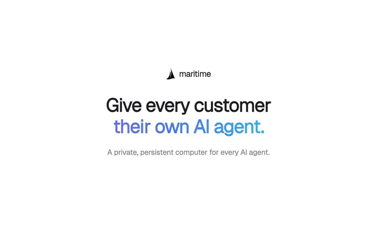 Maritime:AI智能体专属云电脑,每月仅需1美元