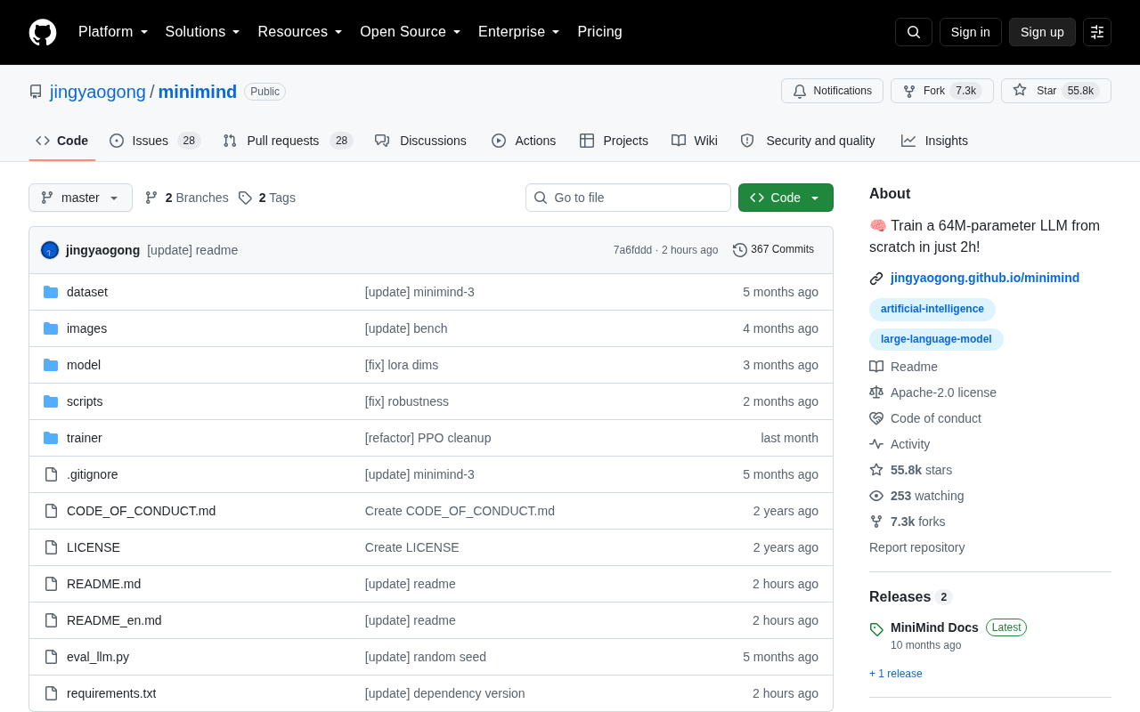 MiniMind: An Open-Source Tutorial for Training a Large Language Model from Scratch in 2 Hours