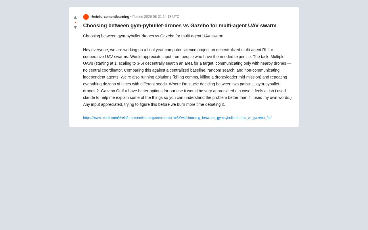 gym-pybullet-drones vs Gazebo: Choosing the Right Simulation Platform for Drone Swarm Reinforcement Learning