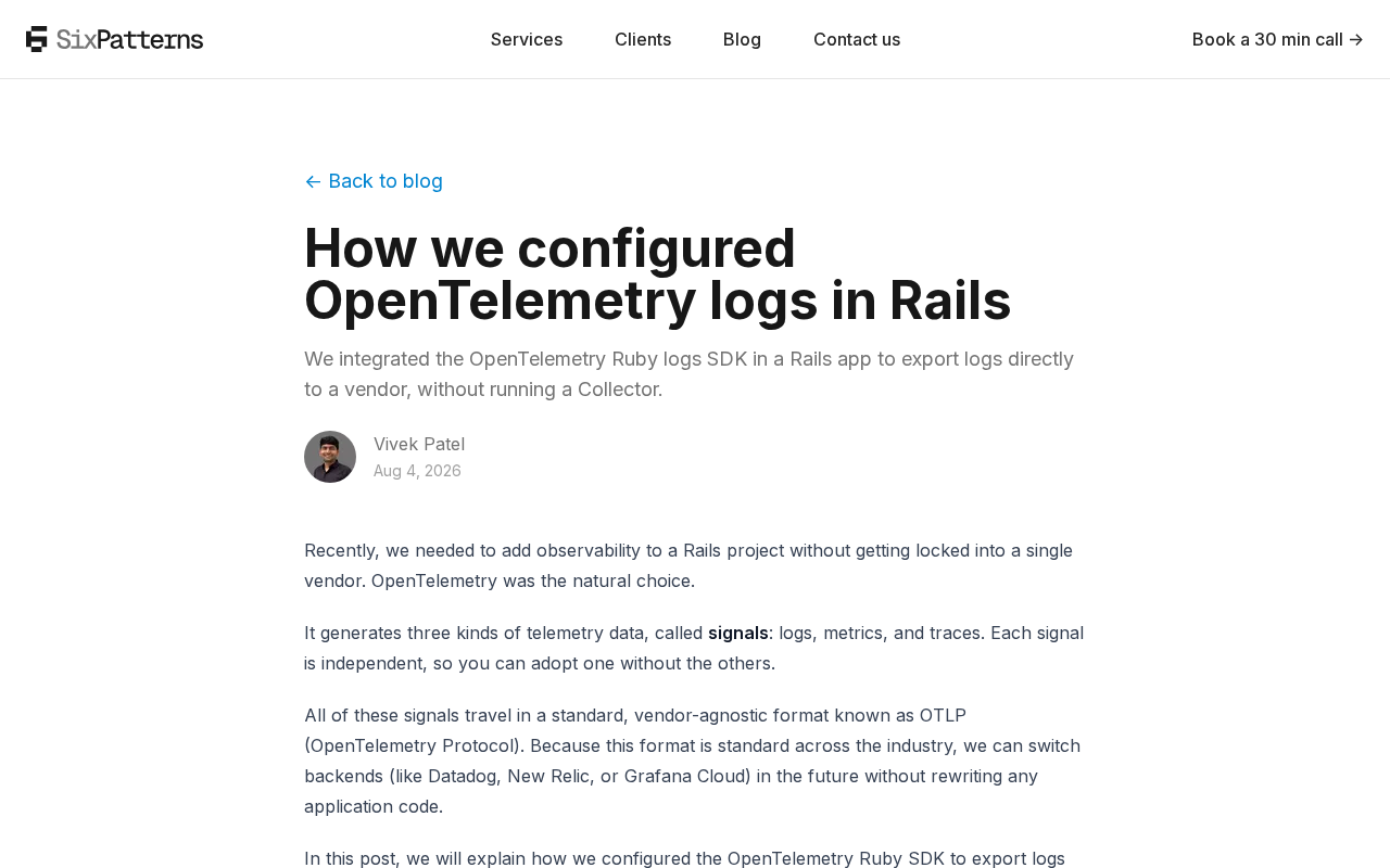 Configuring OpenTelemetry Logs in Rails: From Integration to Production