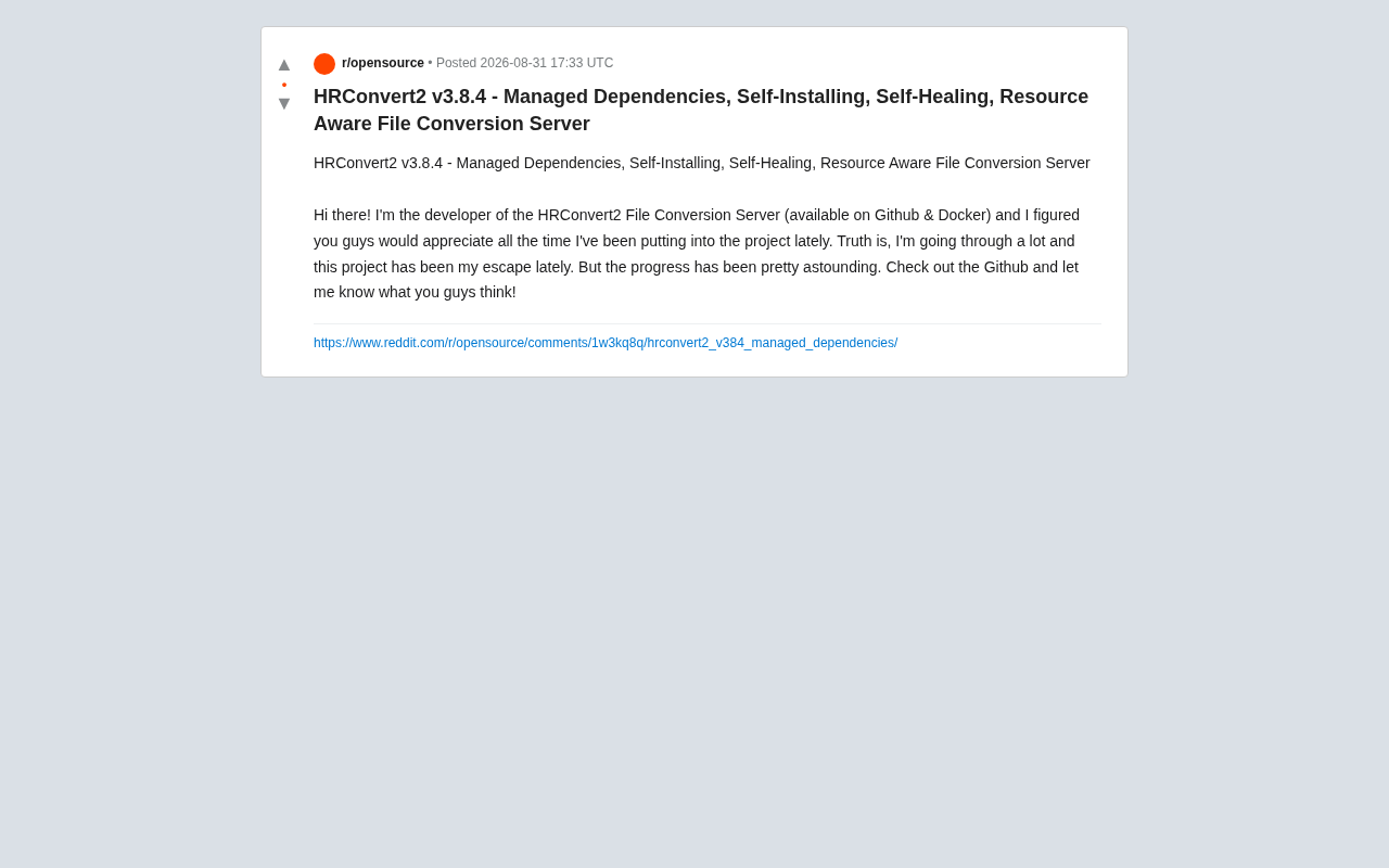 HRConvert2: A Self-Hosted File Conversion Server with Self-Healing, Self-Installing, One-Click Deployment