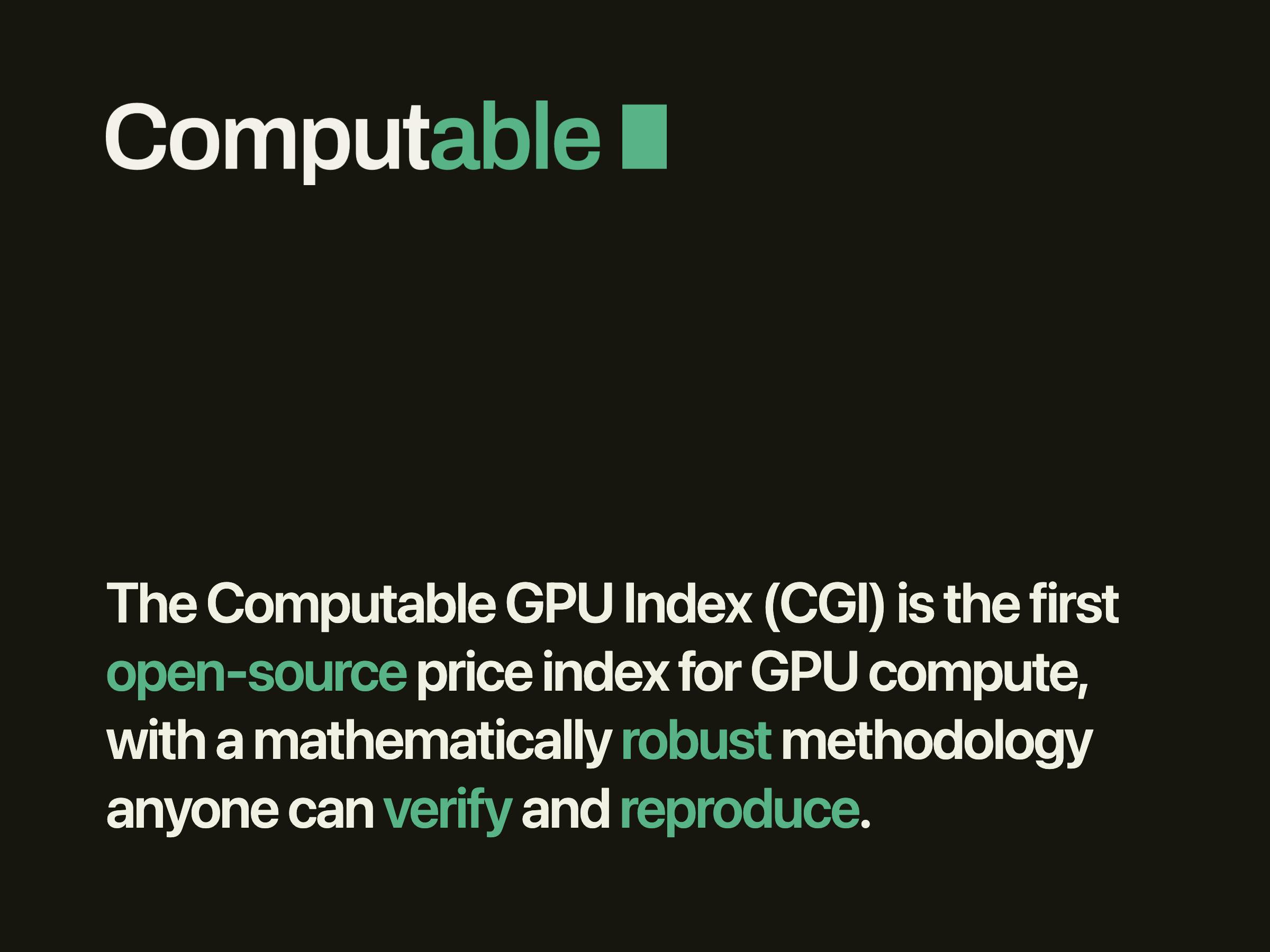 CGI:首个开源GPU算力价格指数,让算力定价透明化