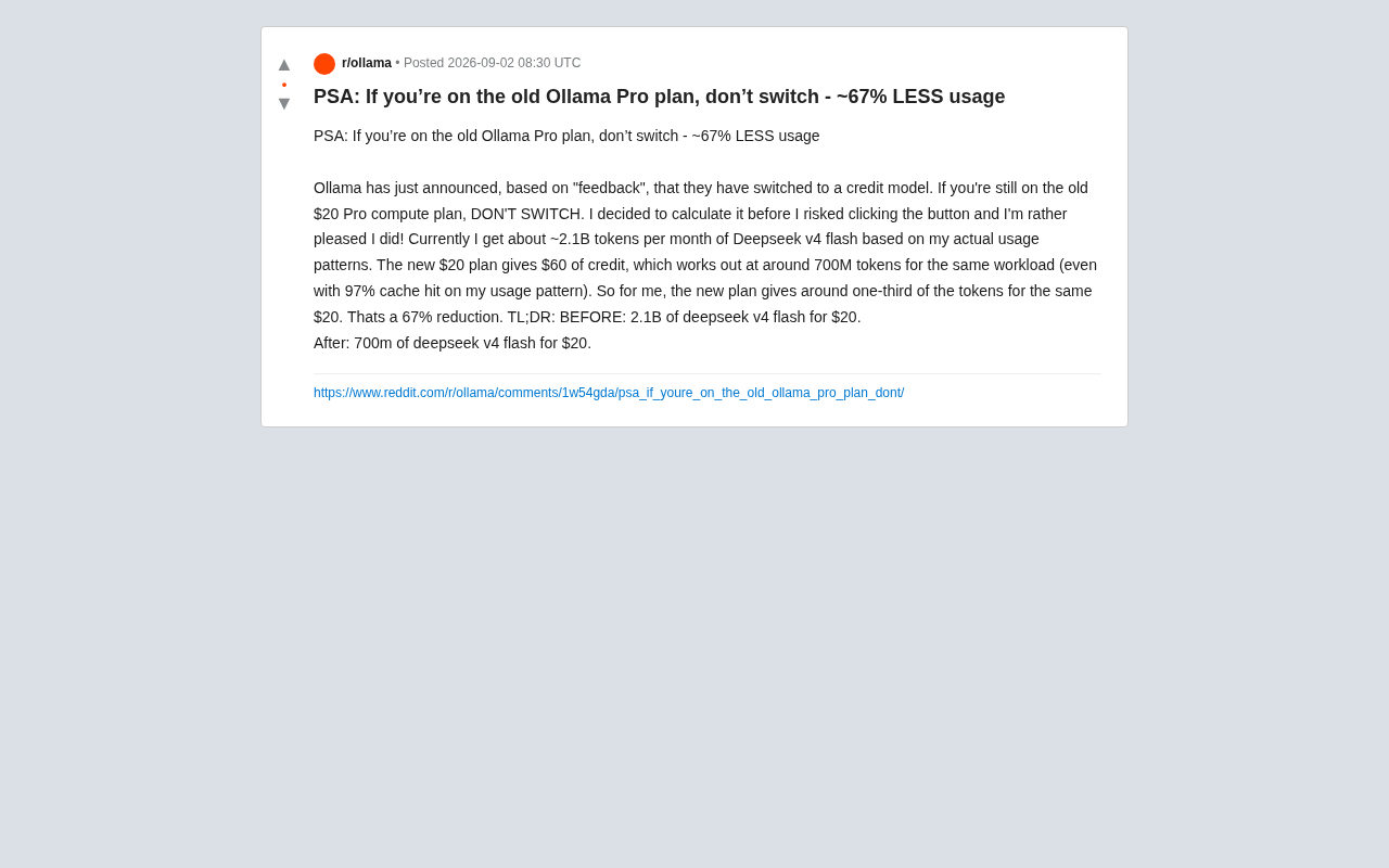 Ollama Switches to Credit-Based Pricing: Legacy Pro Users Could Lose 67% of Their Token Allowance