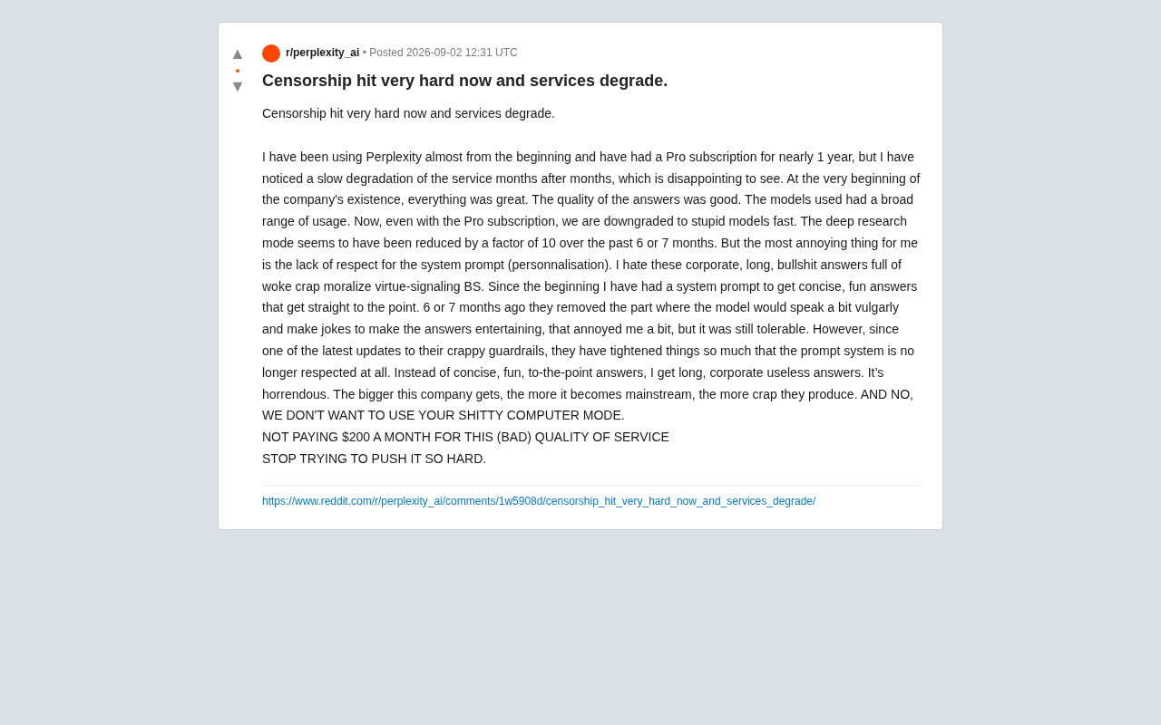 Perplexity Pro Service Downgrade? Long-Time Users Complain About Model Downgrades and Tighter Censorship