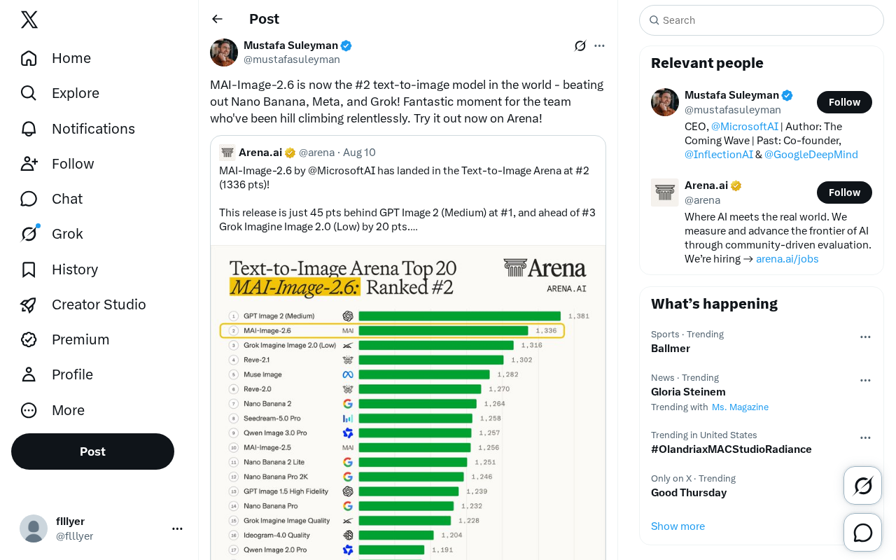 Microsoft MAI-Image-2.6 Ranks #2 Globally in Text-to-Image, Propelling Its In-House Model into the Top Tier
