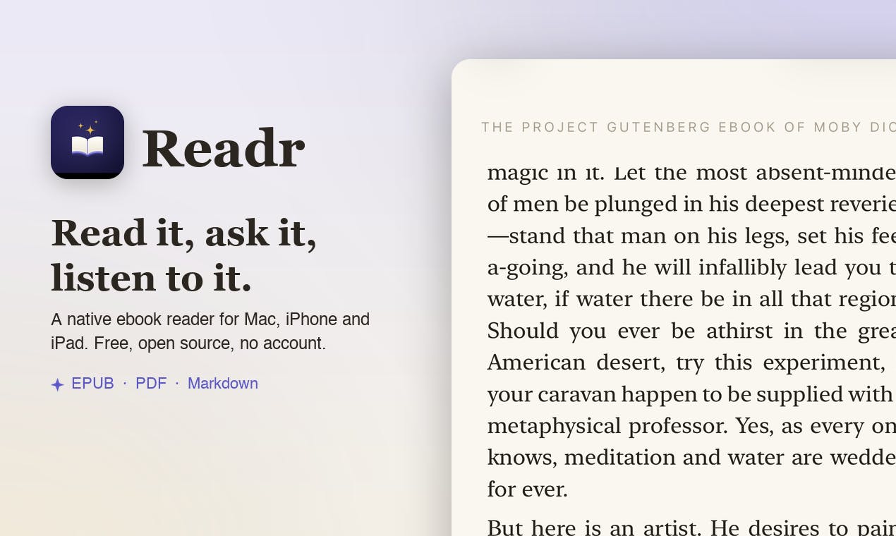 Readr: A Free, Open-Source AI E-Book Reader with Chat Q&A and Local Text-to-Speech