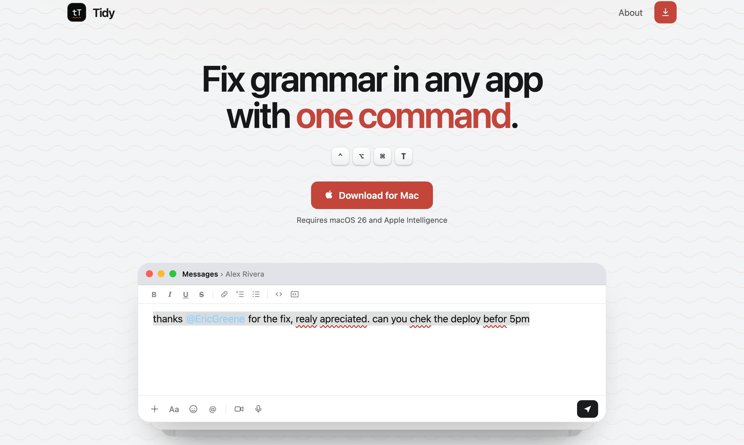 Tidy: A Free Local AI Grammar Correction Tool for Mac That Removes AI-Sounding Language in One Click