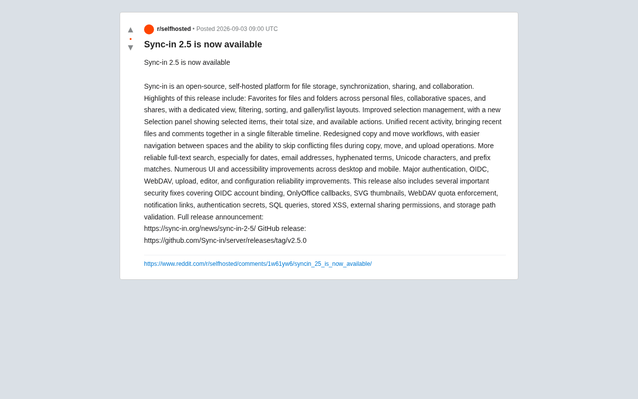 Sync-in 2.5 Release