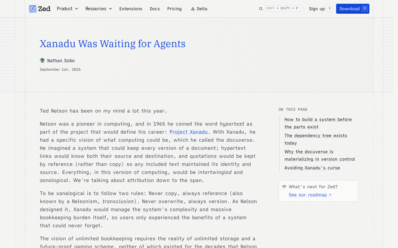 The Rebirth of Xanadu: A Hypertext Dream Built for AI Agents