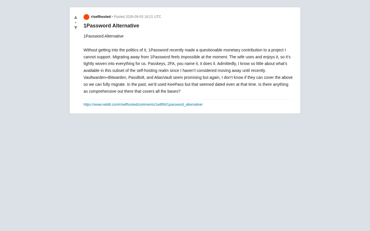 告别1Password:自托管密码管理器全方案对比